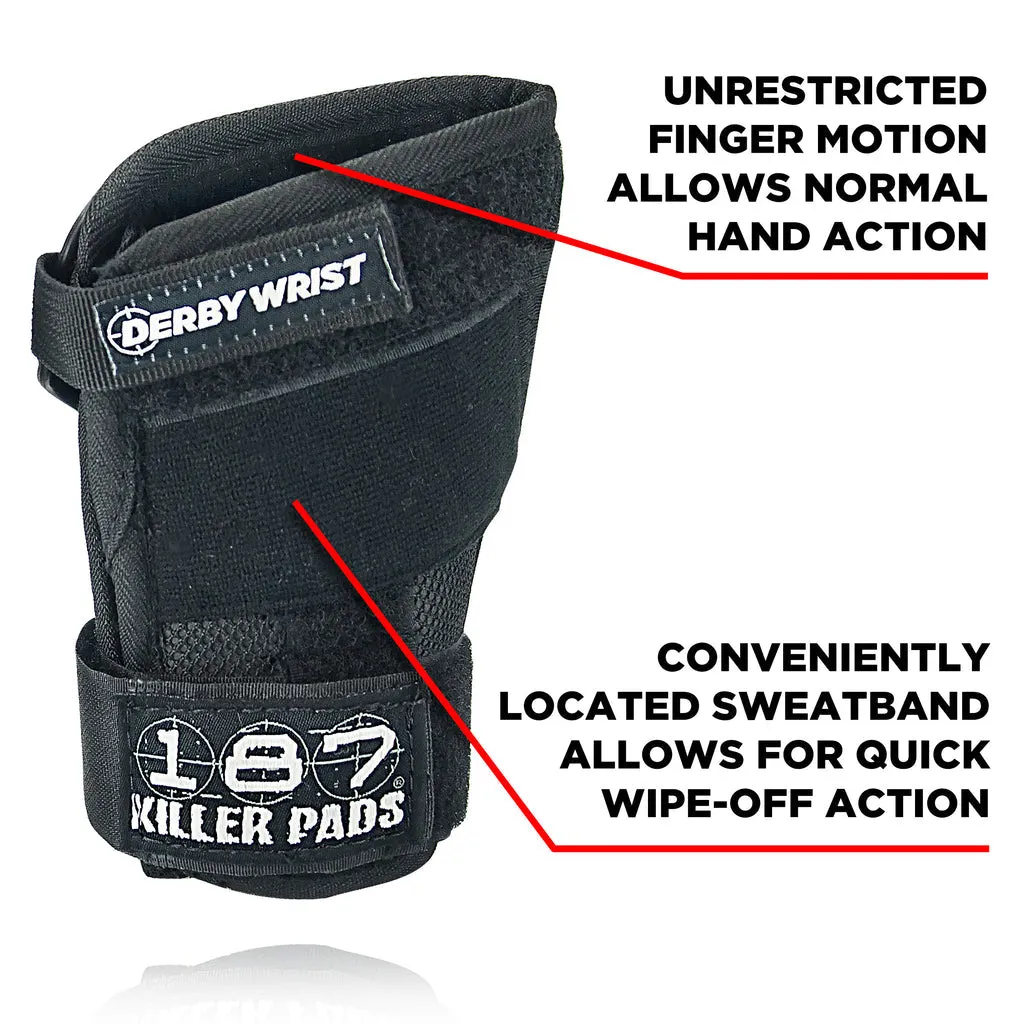 187 Derby Wrist Guards - Black