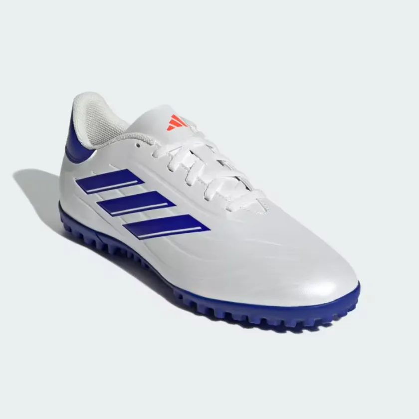 Adidas Copa Pure 2 Club Unisex Turf Football Shoes - Cloud White/Lucid Blue/Solar Red