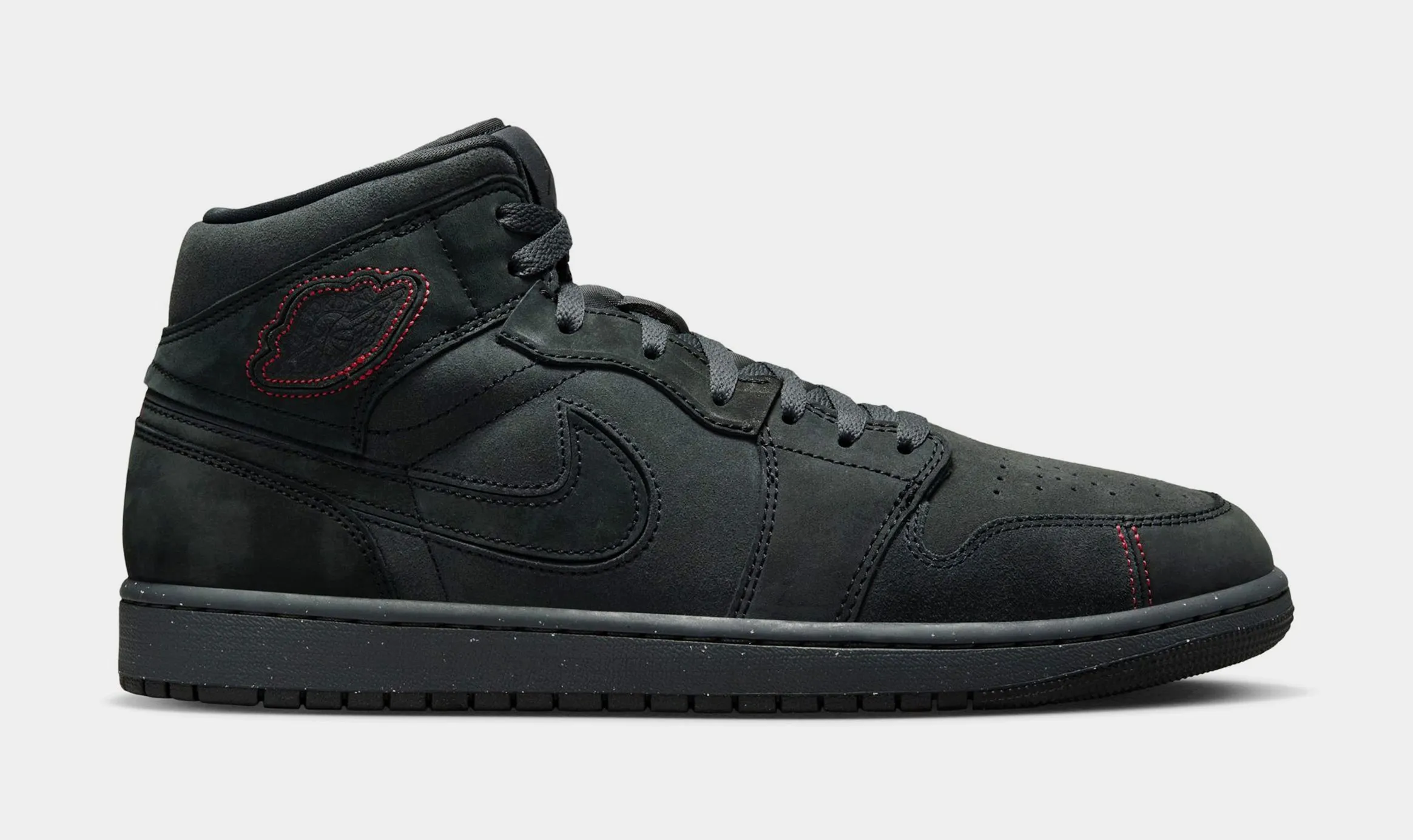 Air Jordan 1 Mid SE Craft Mens Lifestyle Shoes (Dark Smoke Grey/Varsity Red/Black)