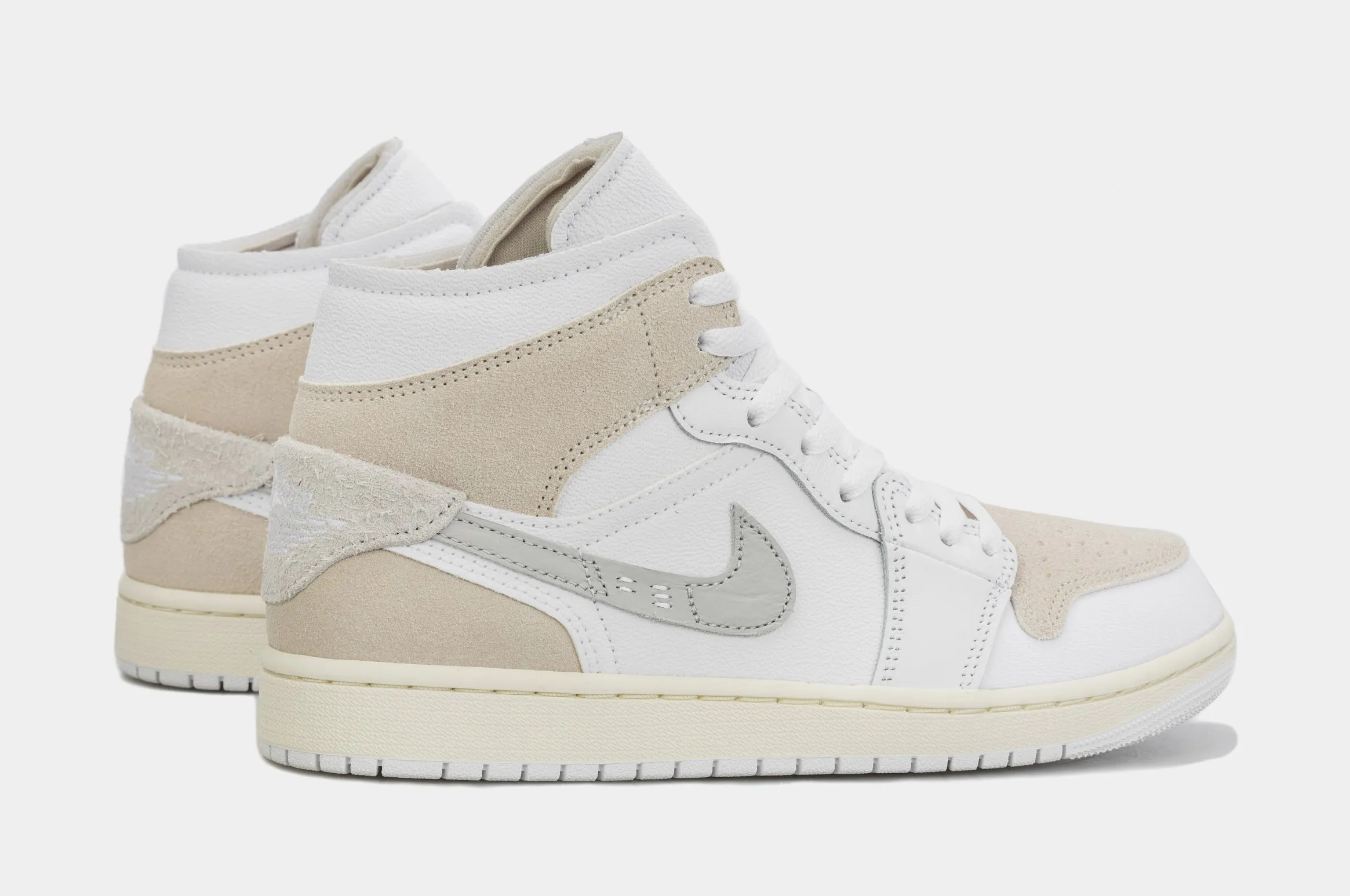 Air Jordan 1 Retro Mid SE Craft Mens Lifestyle Shoes (Beige/Grey)