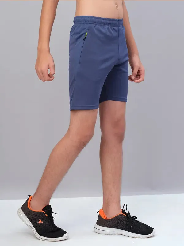 Boys Solid Slim Fit Shorts with TECHNO GUARD