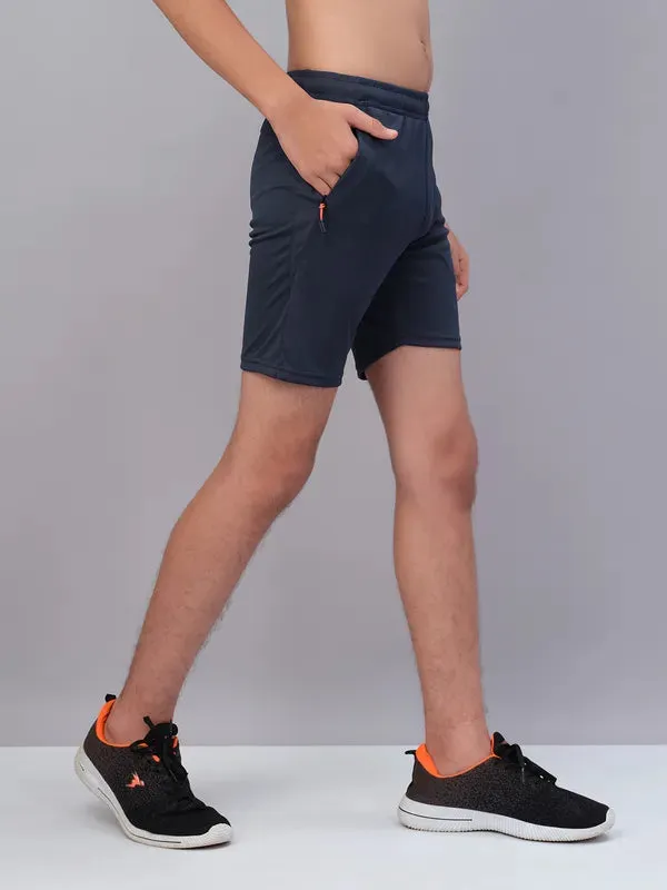 Boys Solid Slim Fit Shorts with TECHNO GUARD