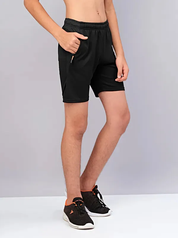 Boys Solid Slim Fit Shorts with TECHNO GUARD