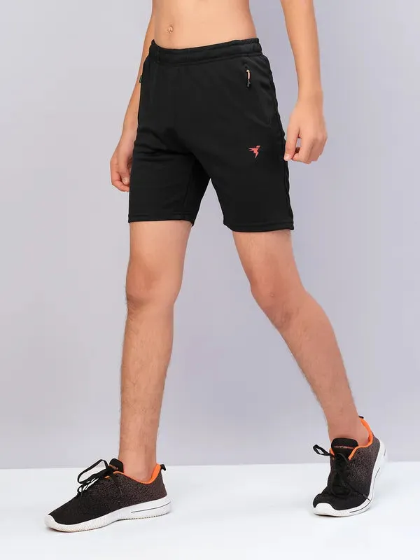 Boys Solid Slim Fit Shorts with TECHNO GUARD