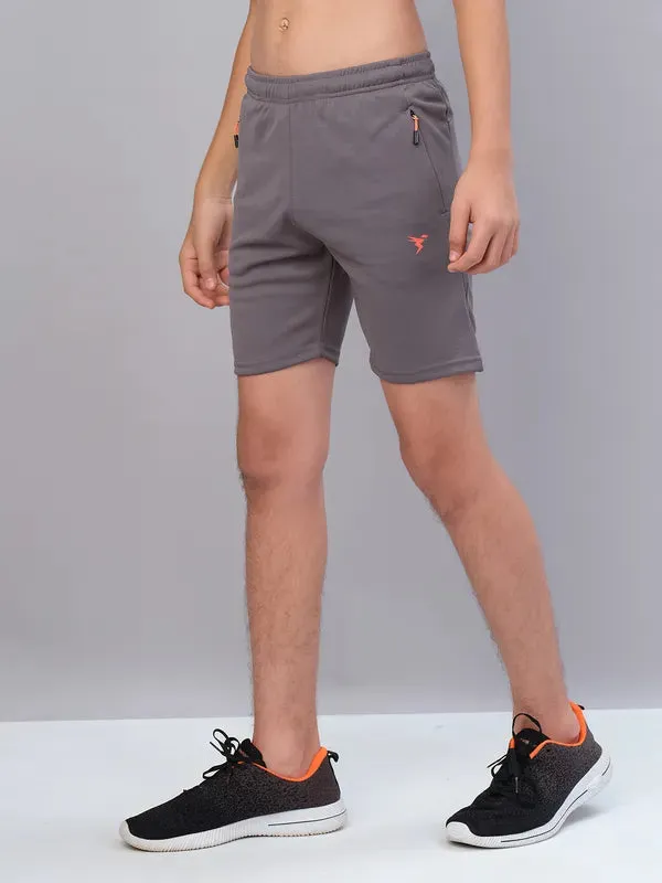 Boys Solid Slim Fit Shorts with TECHNO GUARD