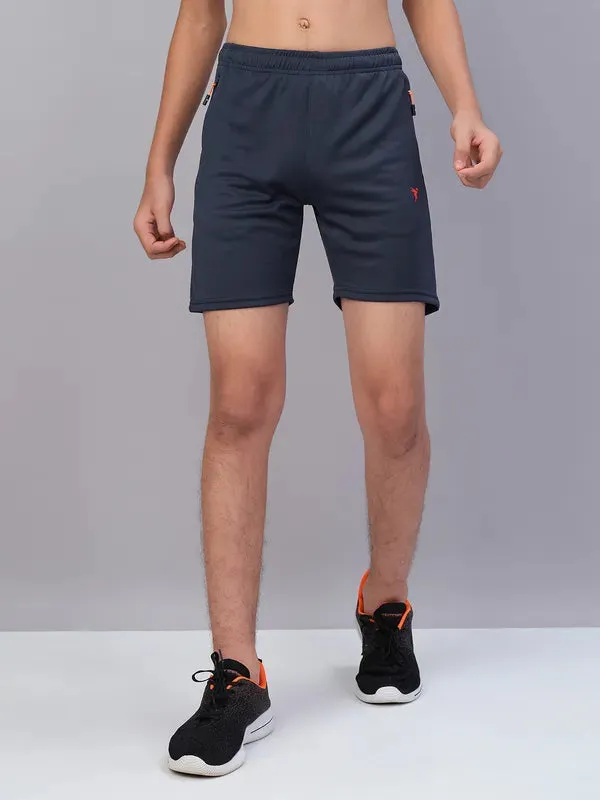 Boys Solid Slim Fit Shorts with TECHNO GUARD