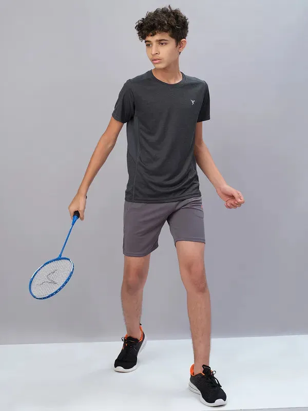 Boys Solid Slim Fit Shorts with TECHNO GUARD