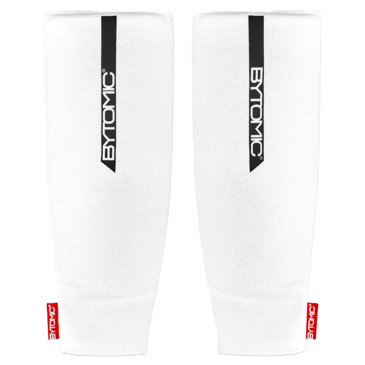 Bytomic Red Label Elasticated Shin Guards White/Black