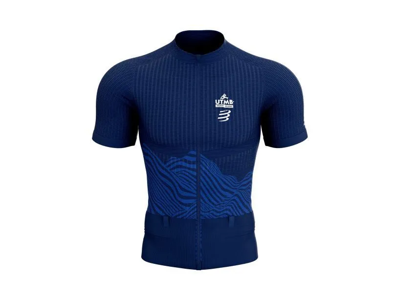 Compessport Men's Ultra-Trail Postural SS Top - UTMB 2022-Blue