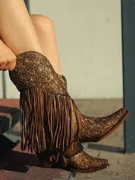 Corral C3876 Honey Glitter with Fringe Cowboy Boots