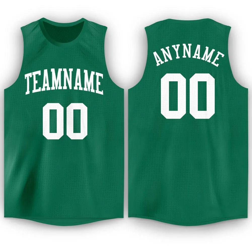 Custom  Green White Classic Tops Fashion Sportwear Basketball Jersey