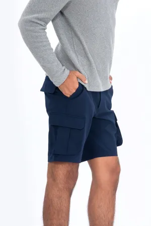 Eco Navy Stretch Cargo Shorts