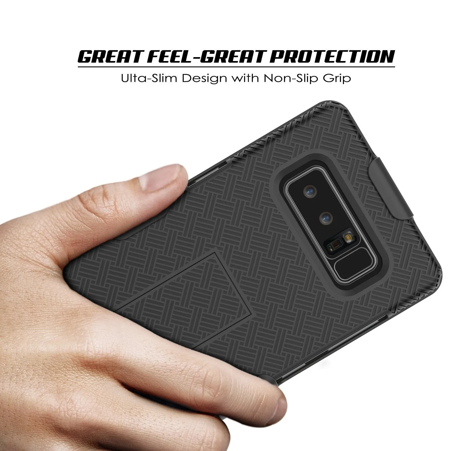 Galaxy Note 8 Holster Belt Clip W/ Ultra Screen Protector Case [Black]