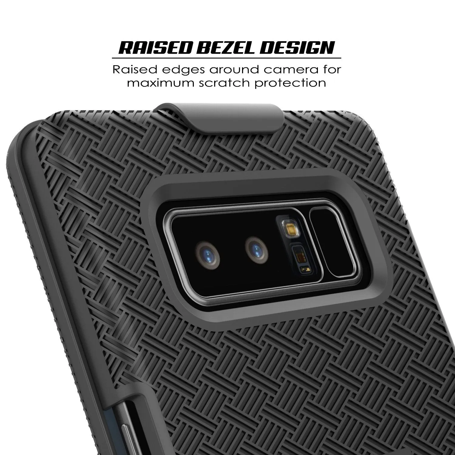 Galaxy Note 8 Holster Belt Clip W/ Ultra Screen Protector Case [Black]