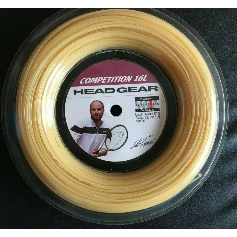 Head Competition 124M - 1.28mm/16L A.AGASSI LTD Tennis Reel String [WS]