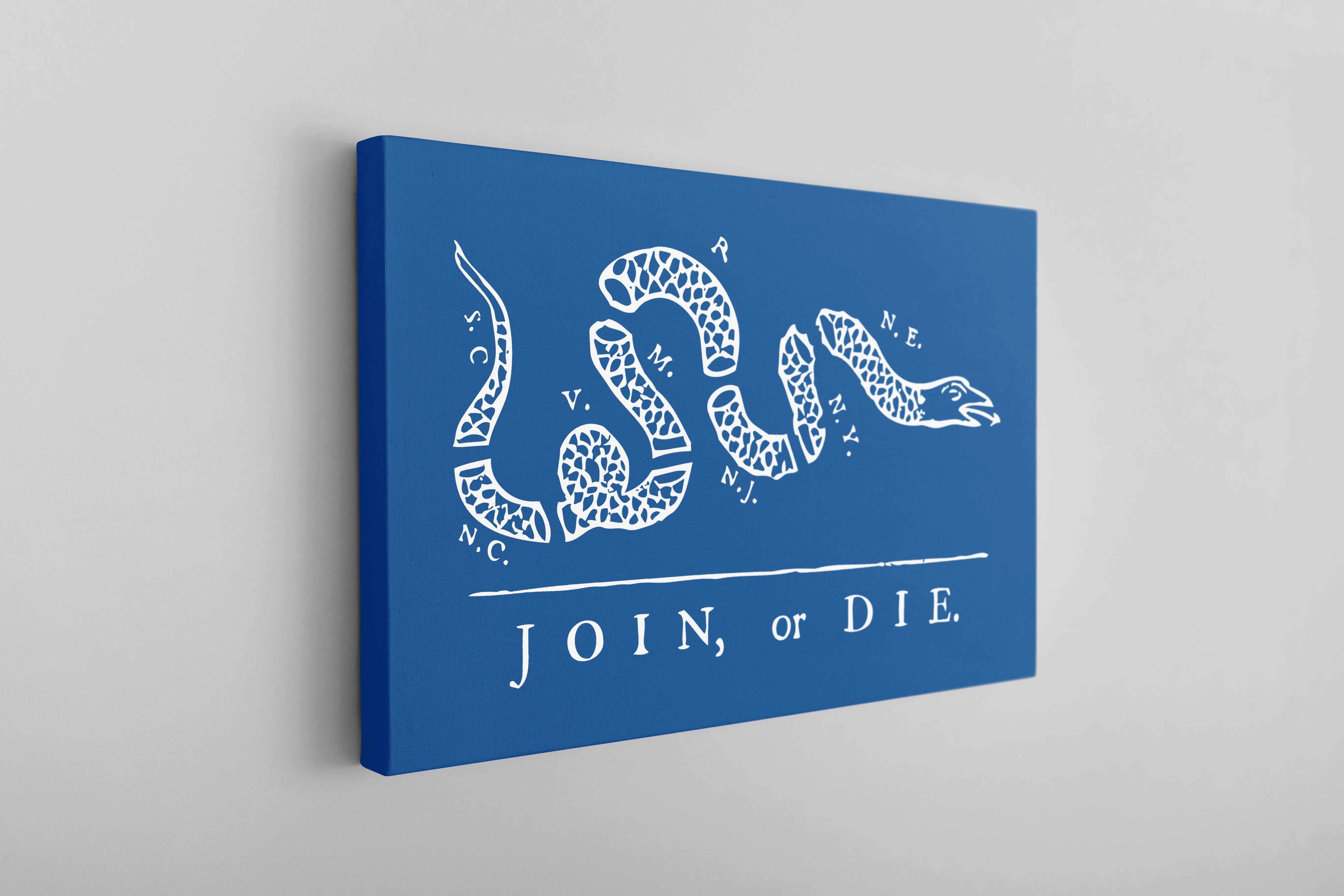 Join Or Die Canvas | Join Or Die Royal Blue Wall Canvas