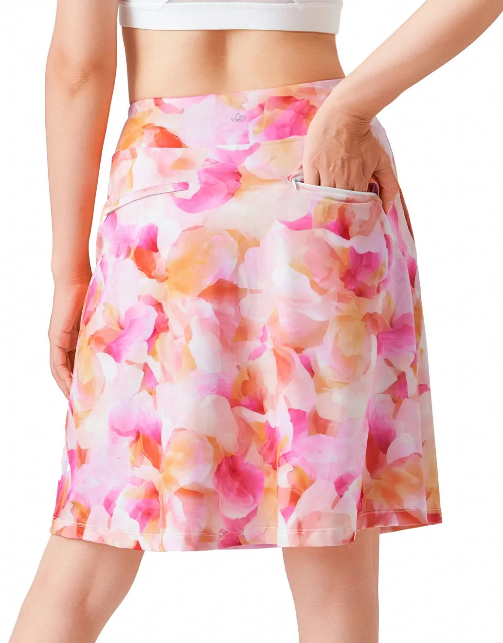 Modest Knee Length Skort, Floral, 20"