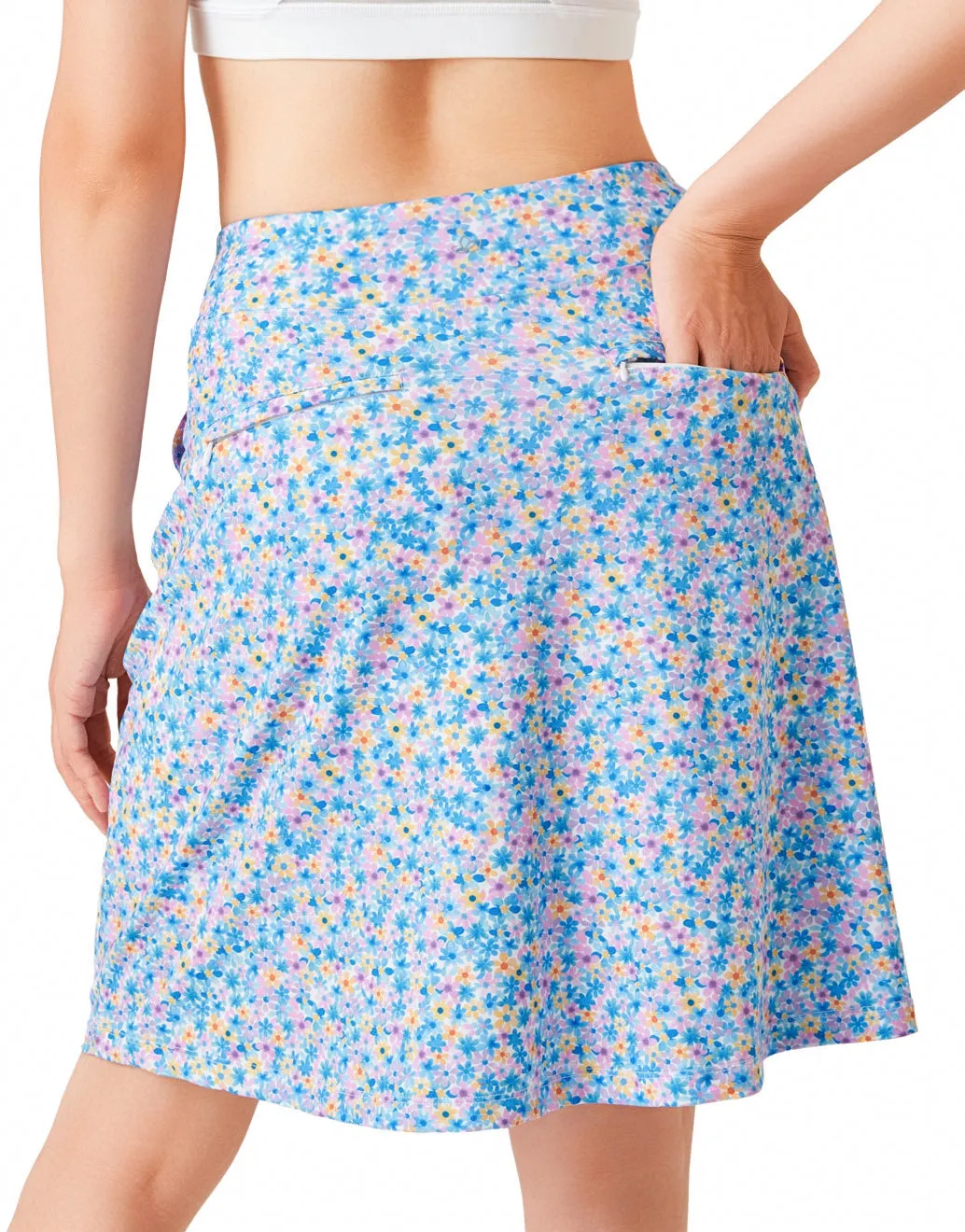 Modest Knee Length Skort, Floral, 20"