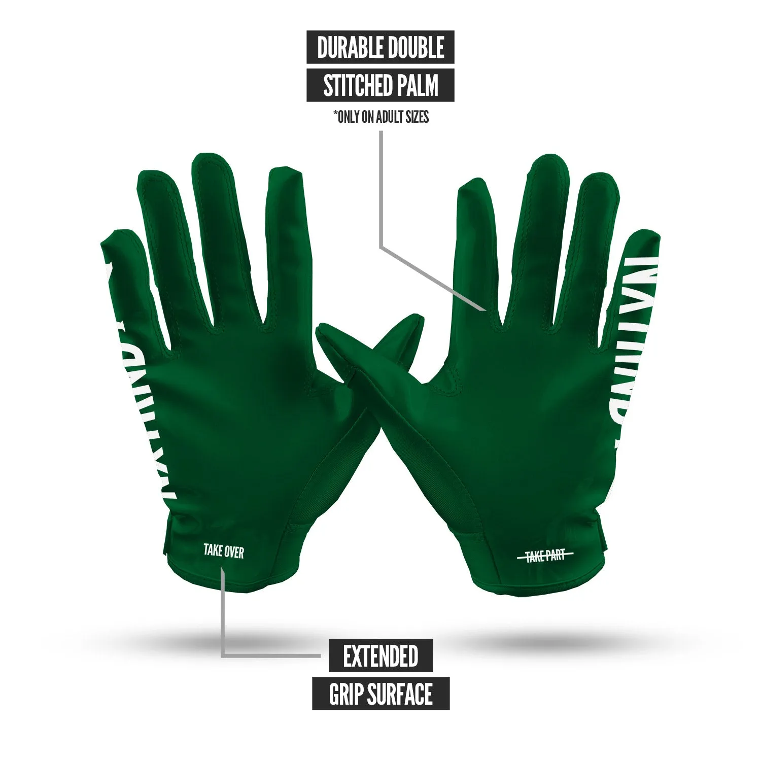 NXTRND G1® Football Gloves Dark Green