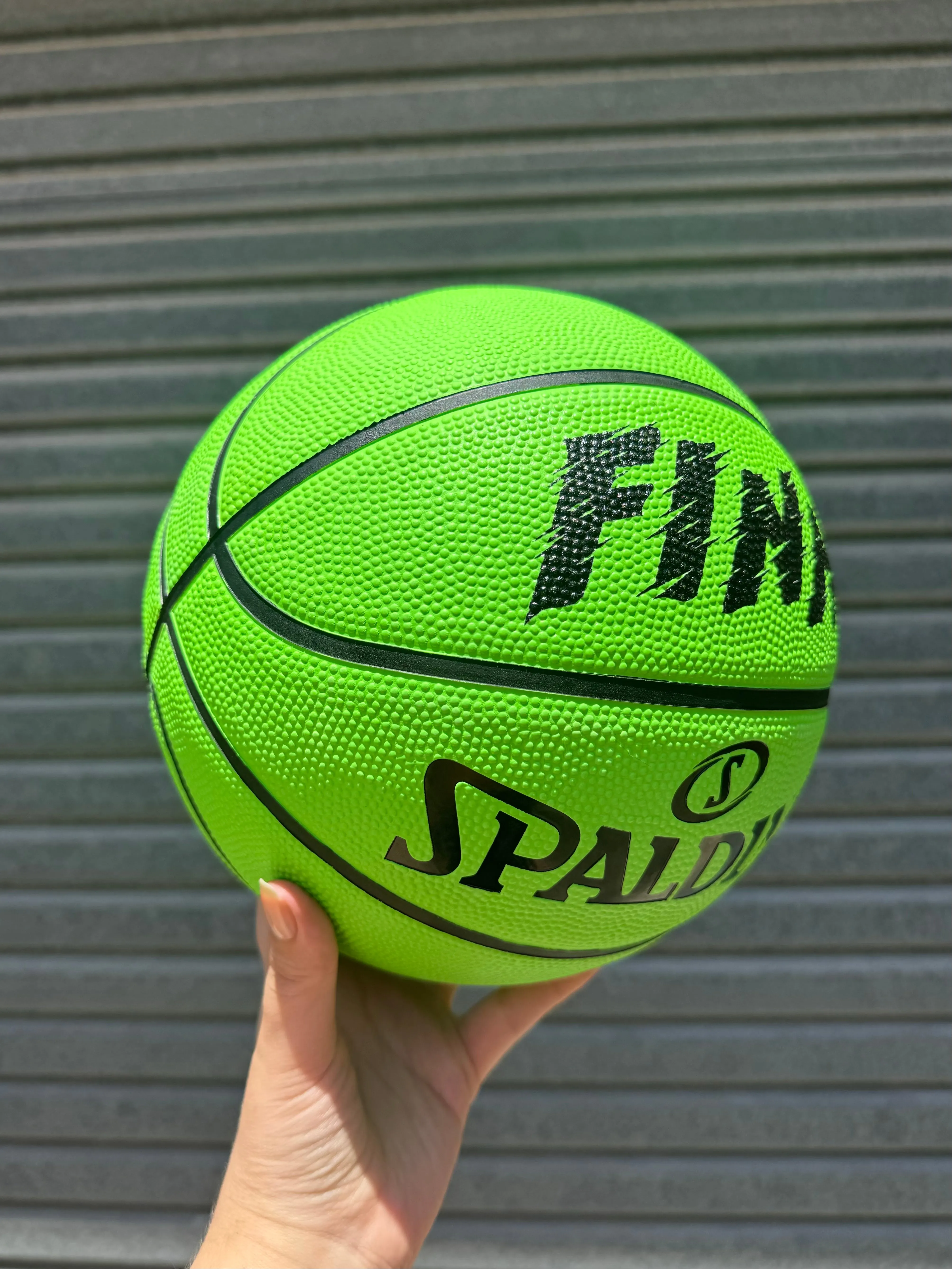 Personalised Spalding Rubber Basketball Fluro - Green (Size 5, 6 & 7)