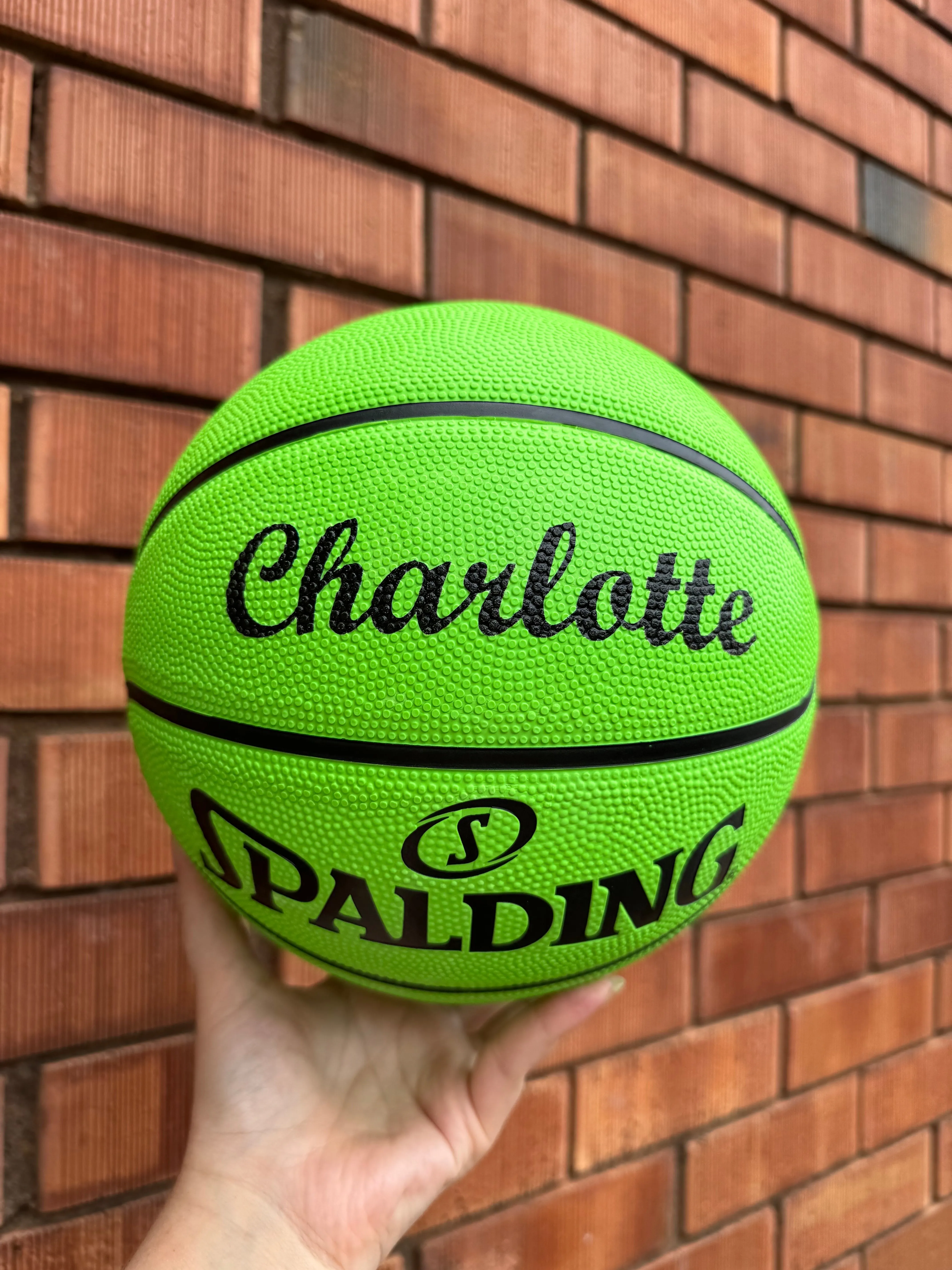 Personalised Spalding Rubber Basketball Fluro - Green (Size 5, 6 & 7)