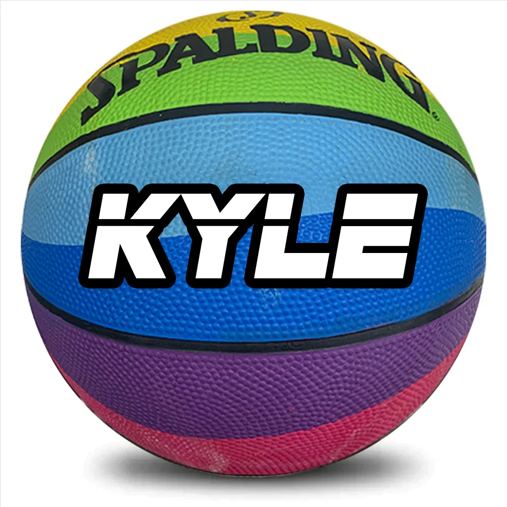 Personalised Spalding Rubber Basketball Rainbow (Size 7)