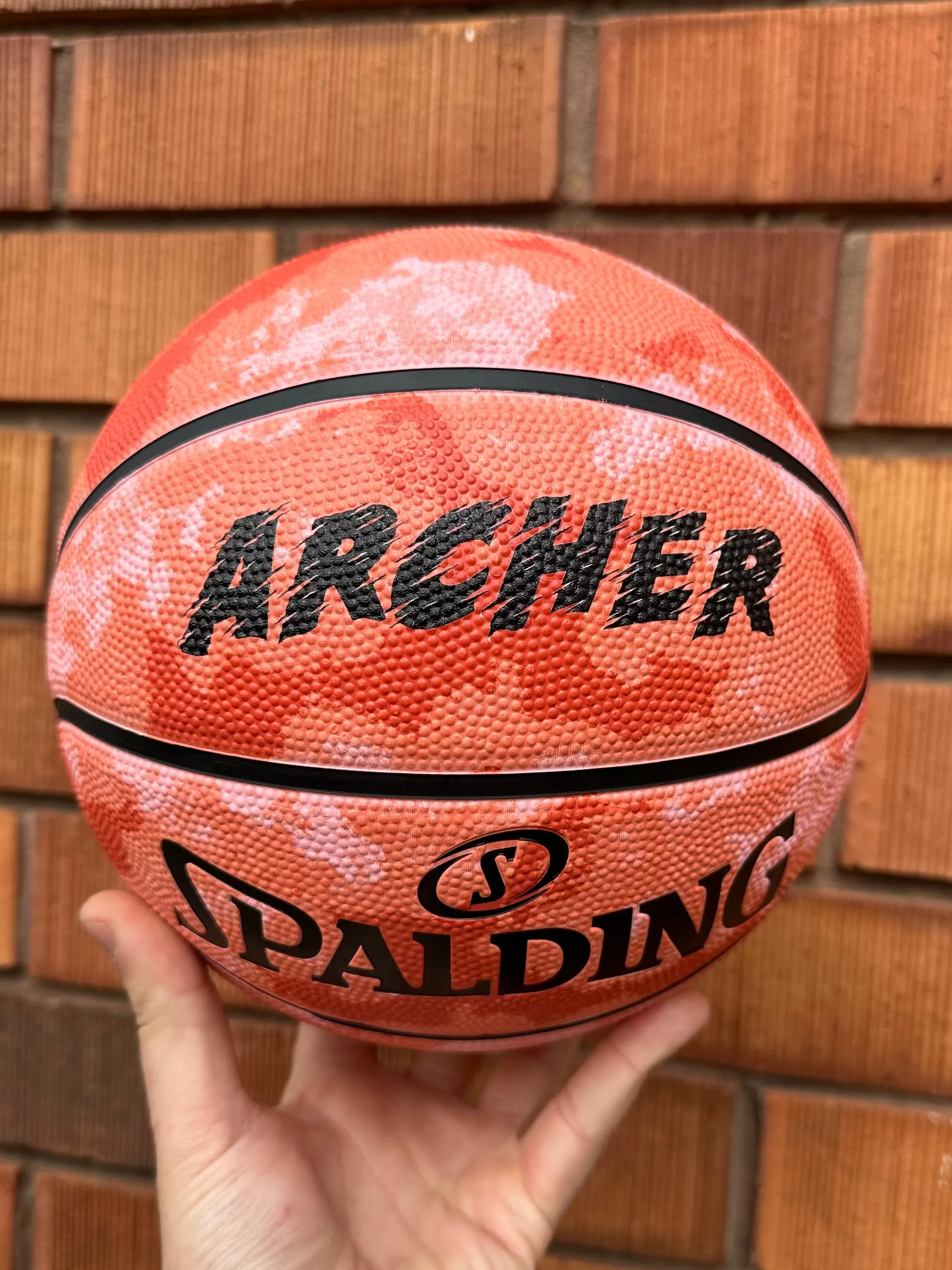 Personalised Spalding Rubber Basketball Urban - Red (Size 5, 6 & 7)