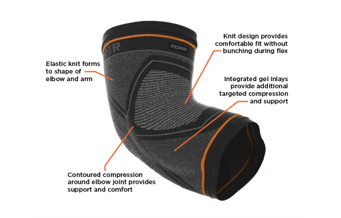 Shock Doctor Compression Knit Elbow Sleeve with Gel Support