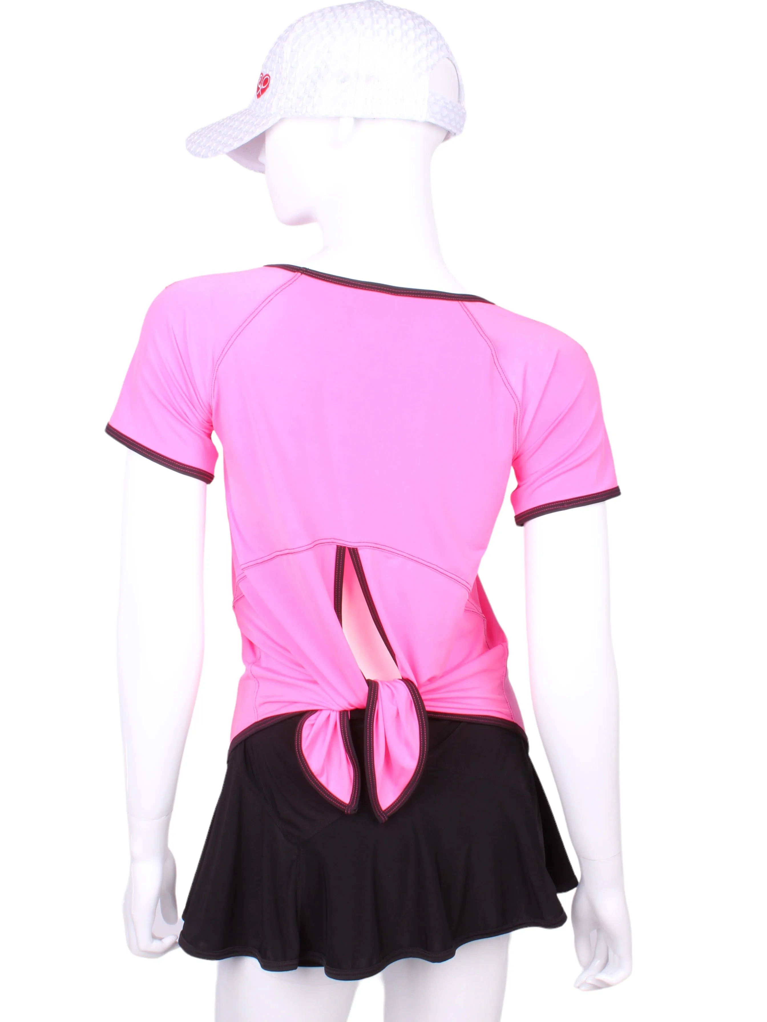 Tie Back Tee Short Sleeve Pink