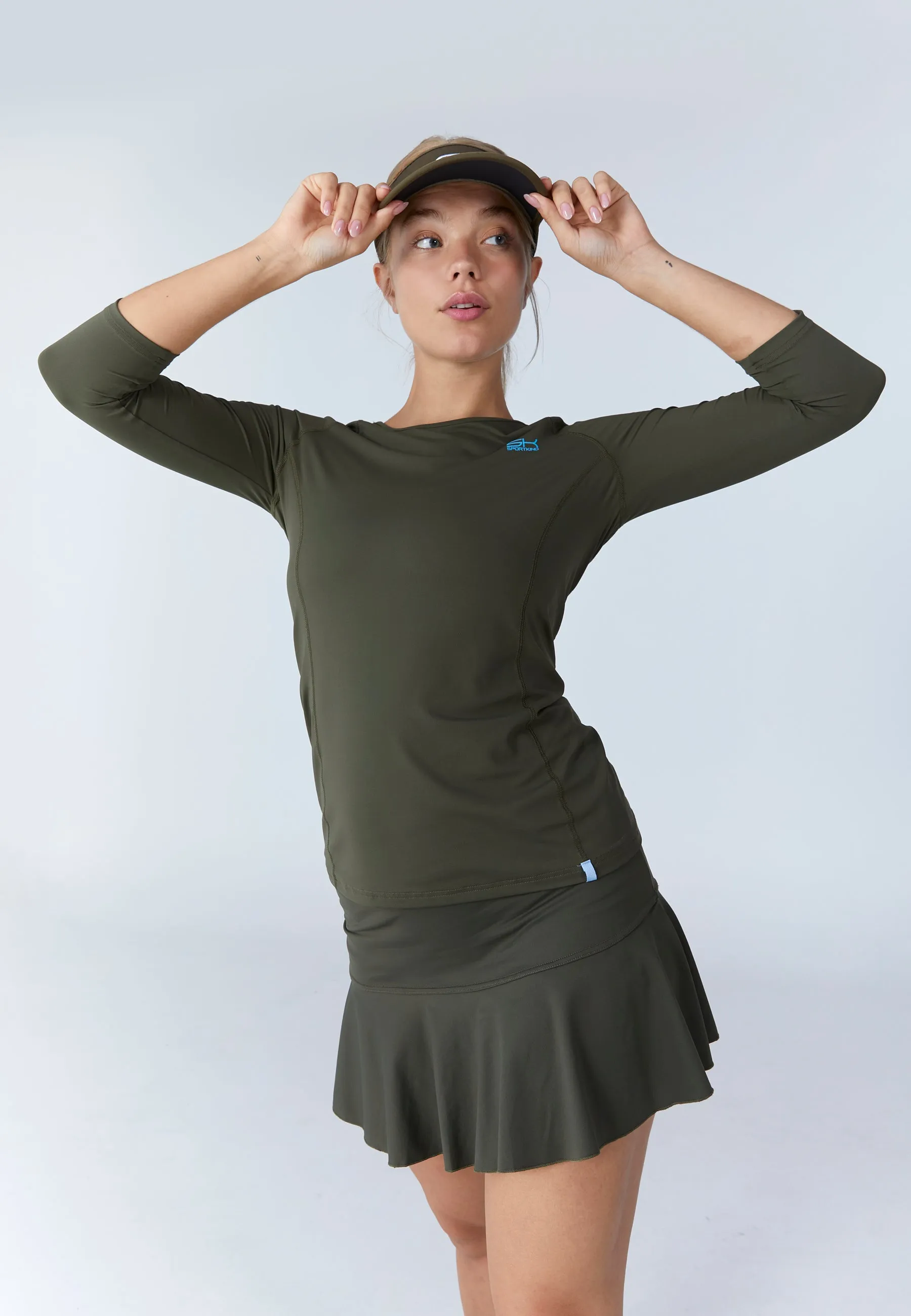 Women Tennis 3/4-Sleeve Shirt, khaki