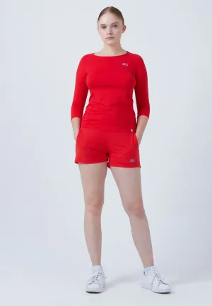 Women Tennis 3/4-Sleeve Shirt, red